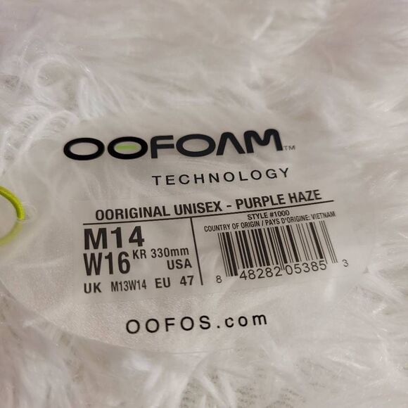 Oofos OOriginal Unisex Purple Haze Flip Flops- Size M14/W16- NWT - Picture 8 of 8